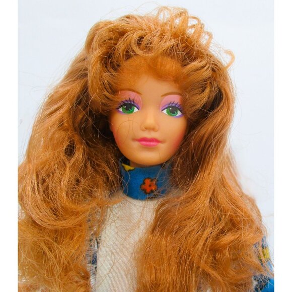 Vtg Barbie Doll 1985 Neck 1966 Back Twist & Turn Red Hair Green Eyes Dress Shoes - Picture 2 of 4